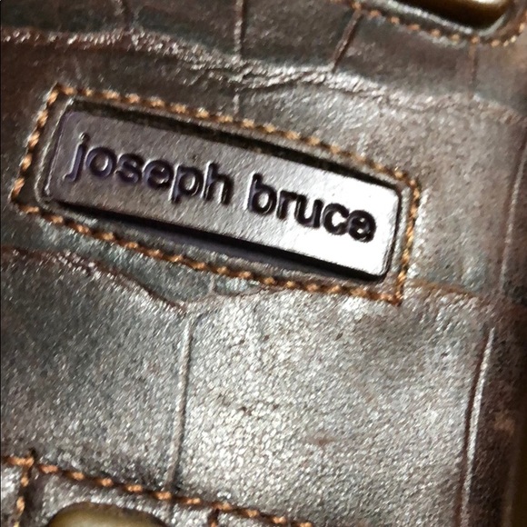 Joseph Bruce Brown Leather Croc Moccasins 10 - Picture 2 of 8